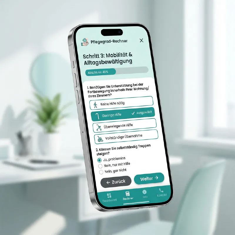 Pflegebedarf berechnen – und den Alltag mit der App organisieren.
